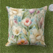 印象主義スタイルの春の花 アウトドアクッション (芝生)