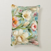 印象主義スタイルの春の花 アクセントクッション (裏面(縦))