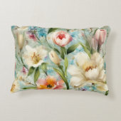 印象主義スタイルの春の花 アクセントクッション (裏面)