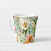 印象主義スタイルの春の花 カフェラテマグ (左アングル)