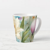 印象主義スタイルの春の花 カフェラテマグ (右アングル)
