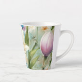 印象主義スタイルの春の花 カフェラテマグ (右)