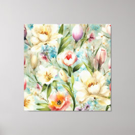 印象主義スタイルの春の花 キャンバスプリント