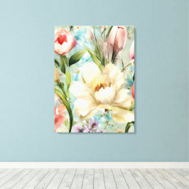 印象主義スタイルの春の花 キャンバスプリント