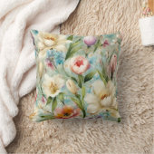 印象主義スタイルの春の花 クッション (ブランケット)