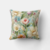 印象主義スタイルの春の花 クッション (裏面)