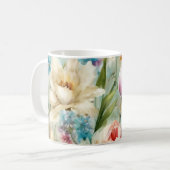 印象主義スタイルの春の花 コーヒーマグカップ (正面左)