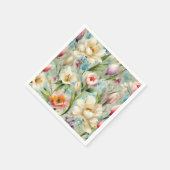 印象主義スタイルの春の花 スタンダードカクテルナプキン (角)