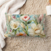 印象主義スタイルの春の花 ランバークッション (ブランケット)