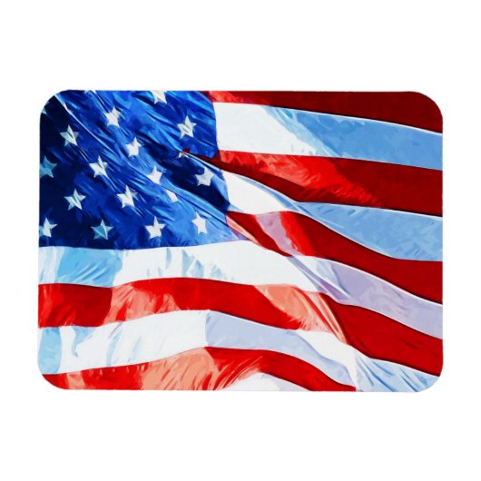 印象主義州統一された抽象芸術国旗 マグネット (横)