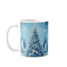 印象派お洒落のクリスマスツリーブルー