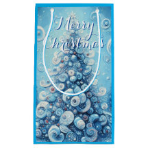 印象派お洒落のクリスマスツリーブルー