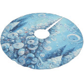 印象派お洒落のクリスマスツリーブルー ブラッシュドポリエステルツリースカート (アングル)