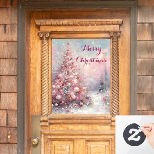 印象派お洒落のクリスマスツリー ウィンドウサイン (ホームデコレーション)