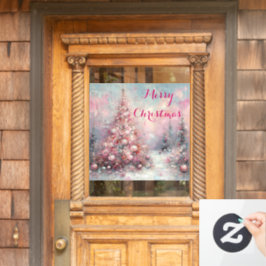 印象派お洒落のクリスマスツリー ウィンドウサイン