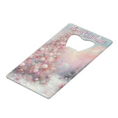 印象派お洒落のクリスマスツリー クレジットカード栓抜き (正面アングル)