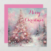 印象派お洒落のクリスマスツリー シーズンカード (正面/裏面)