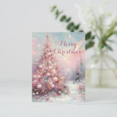 印象派お洒落のクリスマスツリー シーズンポストカード (スタンド正面)