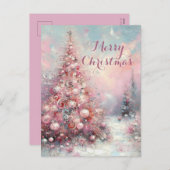 印象派お洒落のクリスマスツリー シーズンポストカード (正面/裏面)