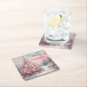 印象派お洒落のクリスマスツリー スクエアペーパーコースター (インサイチュ)