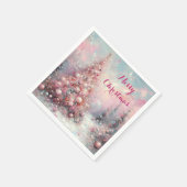 印象派お洒落のクリスマスツリー スタンダードカクテルナプキン (角)