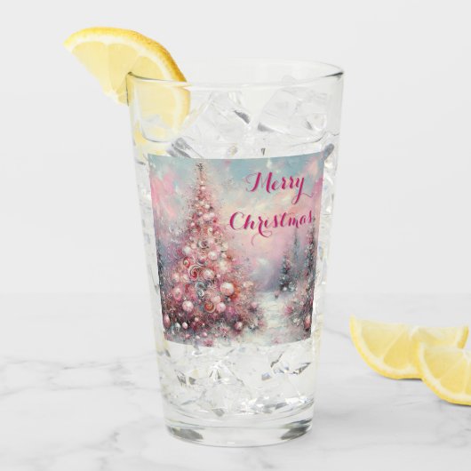 印象派お洒落のクリスマスツリー タンブラーグラス (アイス正面)