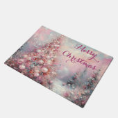 印象派お洒落のクリスマスツリー ドアマット (アングル)