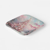 印象派お洒落のクリスマスツリー ペーパープレート (傾斜あり)