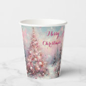 印象派お洒落のクリスマスツリー 紙コップ (裏面)