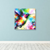 印象派お洒落のハミカラフルドリ キャンバスプリント (インサイチュ (ウッドフロア))