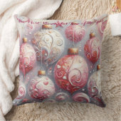 印象派お洒落クリスマスオーナメントピンク クッション (ブランケット)