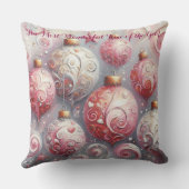 印象派お洒落クリスマスオーナメントピンク クッション (裏面)