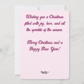 印象派お洒落クリスマスオーナメントピンク シーズンカード (裏面)