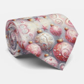 印象派お洒落クリスマスオーナメントピンク ネクタイ (ロール)