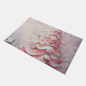 印象派お洒落クリスマスツリーピンク ドアマット (アングル)