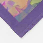 印象派お洒落パープルアイリスボホフローラ フリースブランケット (角)