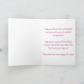 印象派お洒落ピンクのクリスマスツリー シーズンカード (内部)