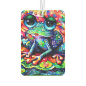 印象派お洒落フローラカエル青 カーエアーフレッシュナー (裏面)