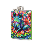 印象派お洒落フローラカエル青 フラスク (左)