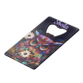 印象派お洒落フローラフウパーソナライズされたル クレジットカード栓抜き (正面アングル)