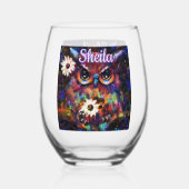 印象派お洒落フローラフウパーソナライズされたル ステムなしワイングラス (裏面)