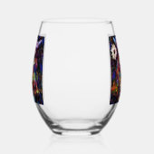 印象派お洒落フローラフウパーソナライズされたル ステムなしワイングラス (左)