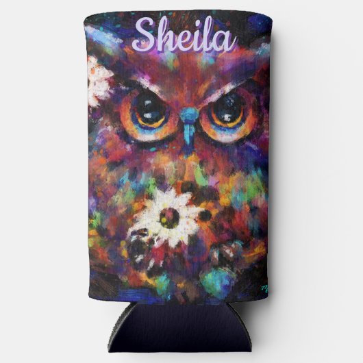 印象派お洒落フローラフウパーソナライズされたル スリム缶クーラー (正面)