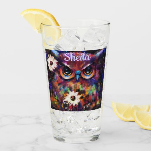 印象派お洒落フローラフウパーソナライズされたル タンブラーグラス (アイス正面)