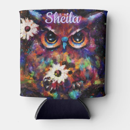 印象派お洒落フローラフウパーソナライズされたル 缶クーラー (正面)