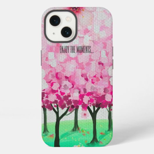 印象派さくらんぼの花 iPhoneケース (裏面)