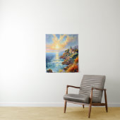 印象派による夕日の静地中海のかさ タペストリー (インサイチュ)