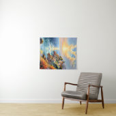 印象派による夕日の静地中海のかさ タペストリー (インサイチュ(横))