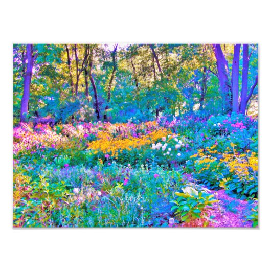 印象派のカラフルな庭園風景 花 フォトプリント (正面)