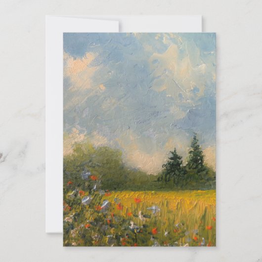 印象派のカントリーランドスケープの夏の絵画 サンキューカード (正面)